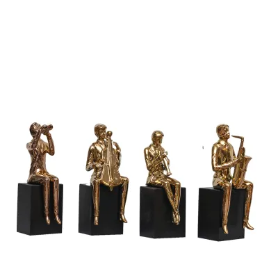 FIGURAS DE MÚSICOS BRONCE CERAMICA 