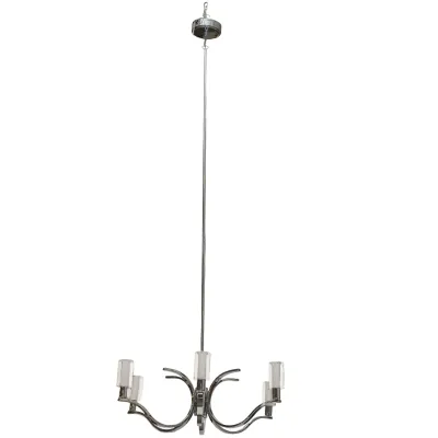 LAMPARA COLGANTE CUERNO CHROME LED 6 X 2.7W C/ BOMB