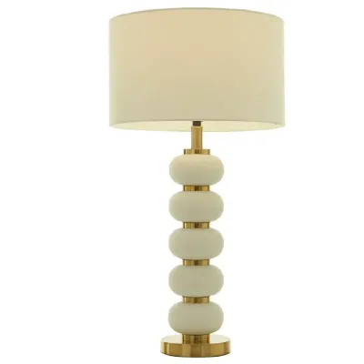 Lampara de mesa layered metalico bronce