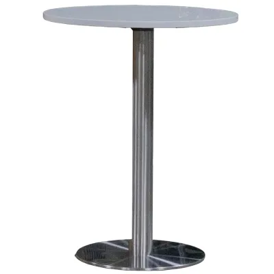 MESA CORAL DIA. 60CM ACERO Y MARBOL ARTIFICIAL BLANCO [[4 BULTOS]]