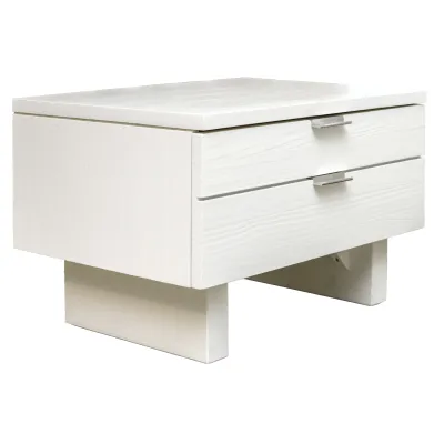 MESA DE NOCHE VIOLET MAD. 58X41.3X57CM BRUSH WHITE