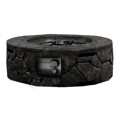 Mesa Fogon Chimenea Concreto Redondo