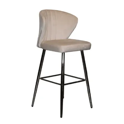 SILLA BAR IMPERIAL FIJA 29H CROMO COLOR BEIGE