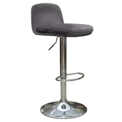 SILLA BAR RIO CROMO TELA COLOR GRIS OSCURO