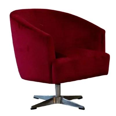 SILLON ANJI GIRATORIO TELA VELVET ROJO