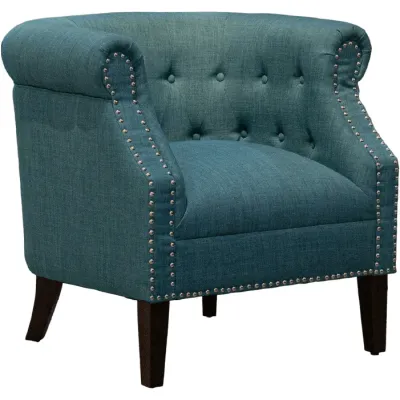 SILLON KARLOCK TELA LINO VERDE PATA MADERA