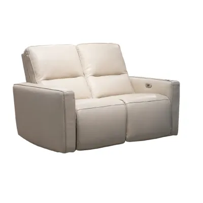 SOFA DOBLE  RECLINABLE ISOLA ELECT. CUERO/PVC LIGHT GREY