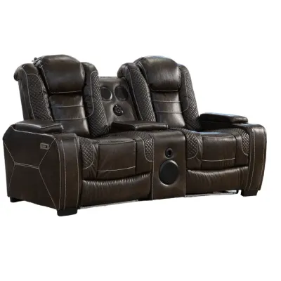 SOFA DOBLE RECLI. MAXIMO ELEC. CARGADOR, LED BROWN (2 BULTOS)