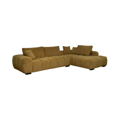 SOFA SECCIONAL TUFTY II FACING DER. TELA GOLD (2 bultos)