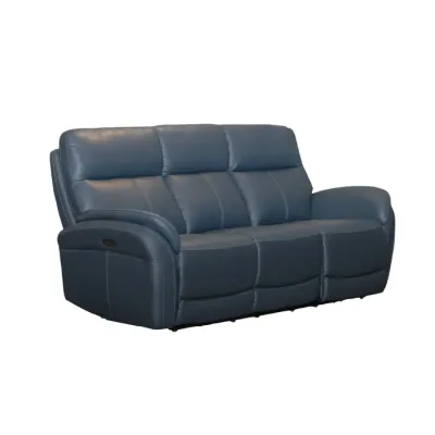 SOFA TRIPLE RECLINABLE ALLEGRO CUERO Y PVC ELECTRICO INDIGO (2 BULTOS)