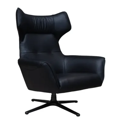 SILLON MARILYN GIRATORIA 100% CUERO COLOR BLACK