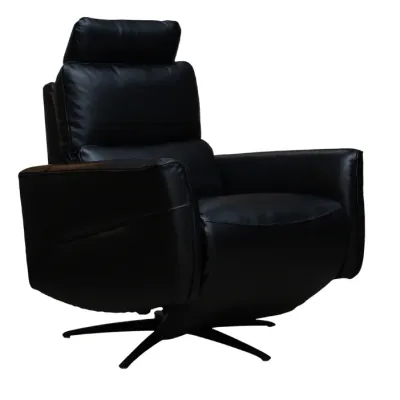 SILLON RECLINABLE ANTONELLA 100% CUERO COLOR BLACK