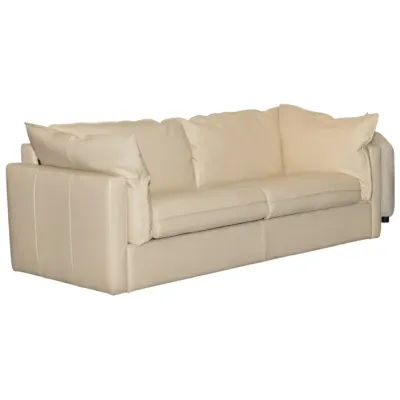 SOFA CAMA QUEEN FRANCO 100% CUERO BEIGE
