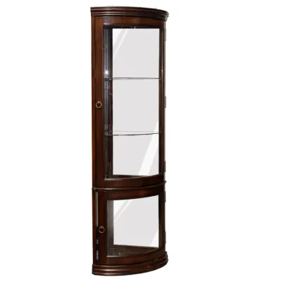 VITRINA ANDORA ESQ. 19"X19"X74" FRONT DOORS BROWN