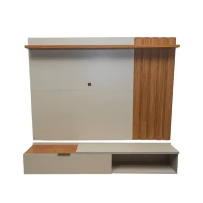 ESTANTE TV PARED VEGAS, 70", 138*160*31.2CM PERLA METALICO (2 BULTOS)