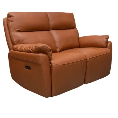 SOFA DOBLE RECLINABLE ANDERSON ELEC CUERO/PVC TERRACOTA