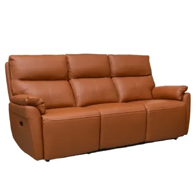 SOFA TRIPLE RECLINABLE ANDERSON ELEC CUERO/PVC TERRACOTA