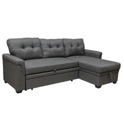 SOFA CAMA LUCCA CLASICO REVERSIBLE DARK GRAY (3 Bultos)