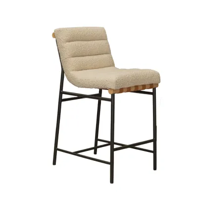 SILLA DE BAR LAHNI TELA BOUCHER BLANCO COUNTER HIGH 24"