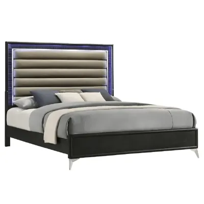 CAMA QUEEN ELIZABETH CON LUZ LED CON CAJA