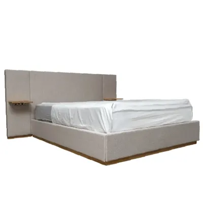 CAMA KING SERENITY TAPIZADO BEIGE C/ 2 MESAS (200X200CM) (3 BULTOS)