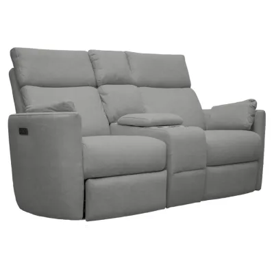 SOFA DOBLE RECLINABLE ARNALDI ELEC. C/ MECEDORA TELA RESPIRABLE LIGHT GRAY