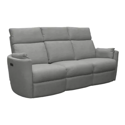 SOFA TRIPLE RECLINABLE ARNALDI  ELEC.TELA RESPIRABLE LIGHT GRAY