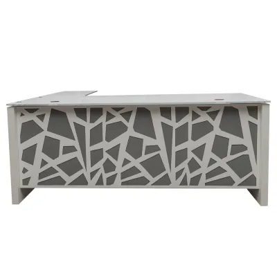 ESCRITORIO DAKOTA 180X80CM MOVIBLE RETORNO VIDRIO BLANCO (4 BULTOS)