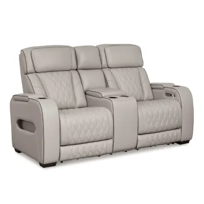 SOFA DOBLE RECLNABLE HENRY  ELEC. BLUE TOOTH, LED TAUPE