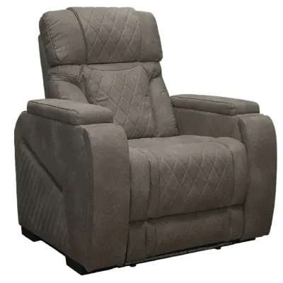 SILLON RECLINABLE NAPOLEON  ELECTRICO LED LIGHT BROWN