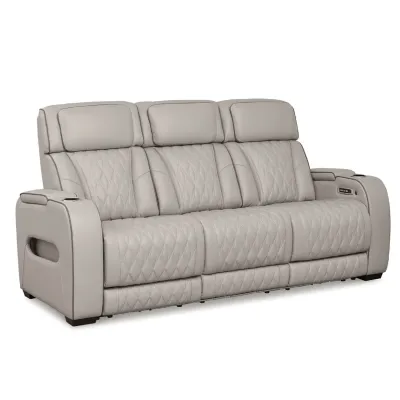 SOFA TRIPLE RECLNABLE HENRY  ELEC. CHARGER, LIGTING, LED TAUPE