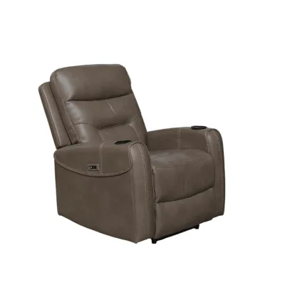 SILLON RECLINABLE YOUNG PORTAVASOS C/ MOTOR DARK TAUPE