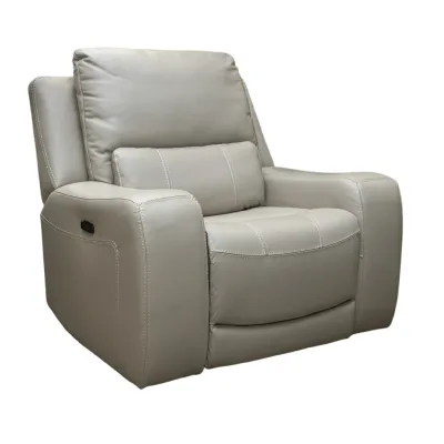 SILLON RECLINABLE MAX ELECT. CUERO/PVC LIGHT GREY