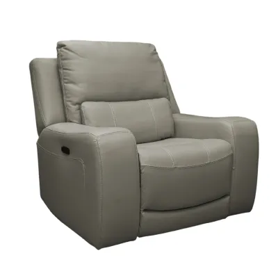 SILLON RECLINABLE MAX ELECT. CUERO/PVC MEDIAN GREY