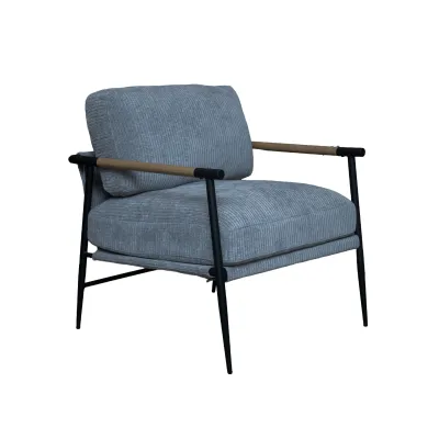 SILLON SASSO NEGRO Y TELA GRIS CORDUROY