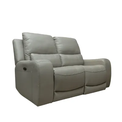 SOFA DOBLE RECLINABLE MAX ELECT. CUERO/PVC MEDIAN GREY
