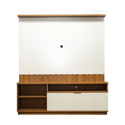 ESTANTE TV DIAMANTINA /PARED, 60",  150*182.5*33.5CM ALMOND/PERLA (2 BULTOS)