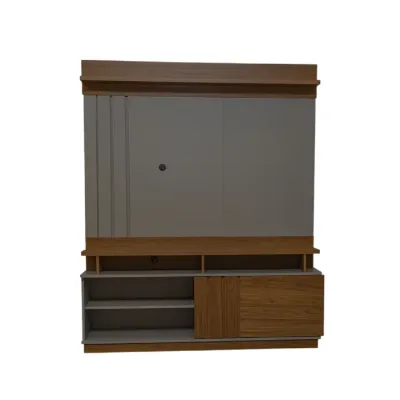 ESTANTE TV GOIAS /PARED, 55" 148*185*32.5CM GRIS/ALMOND (2 BULTOS)