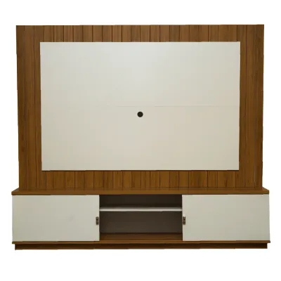 ESTANTE TV SANTOS /PARED, 70", 200*185*36CM PERLA/ALMOND (2 BULTOS)