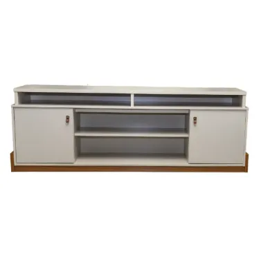 ESTANTE TV MONTANA, 75" 178.8*68*36CM C/RODINES PERLA METALICO  (2 BULTOS)