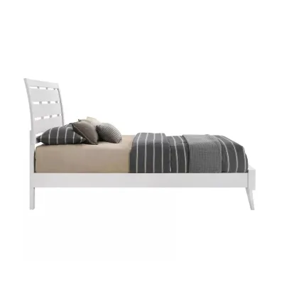 CAMA QUEEN PERSE MADERA WAVE WHITE (OCUPA BOX) [[2 BULTOS]]