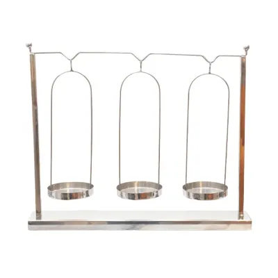 Candelabro Acero 3 Glasses Colgante