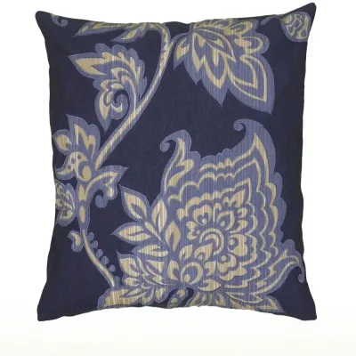 Cojin Azul con Flores 45x45