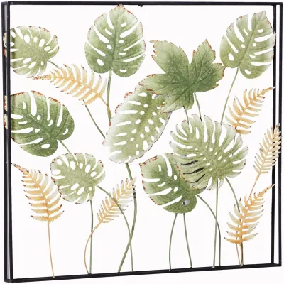 Cuadro Metalico Hojas Verdes
