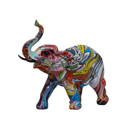 Elefante de colores resina 
