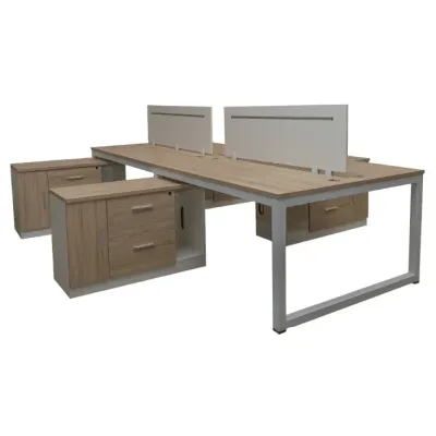 ESCRITORIO PAXSON P/4 280X120CM C RETORNO CLARO (7 BULTOS)