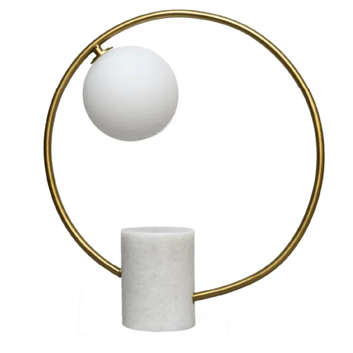 Lampara De Mesa Circulo Bronce