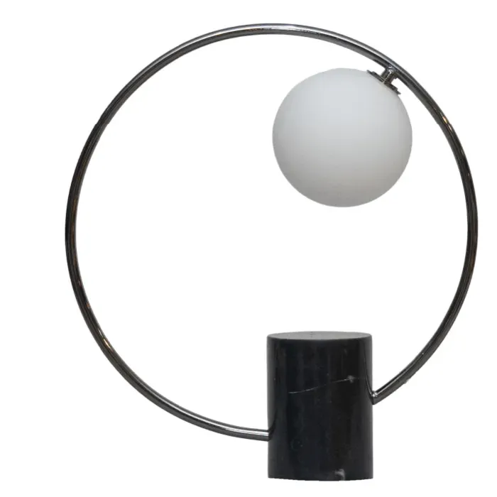 Lampara De Mesa Circulo Negro 