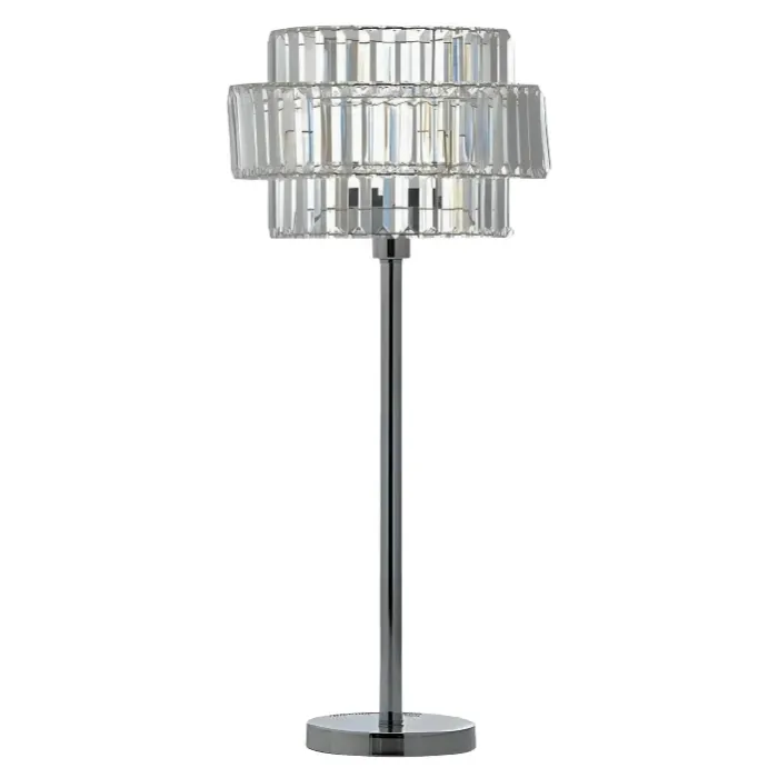 LAMPARA DE MESA MARMOL CUADRADO CHROMADO