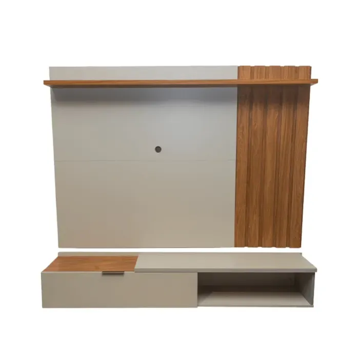 Estante Tv Pared Vegas Color Perla Metalico